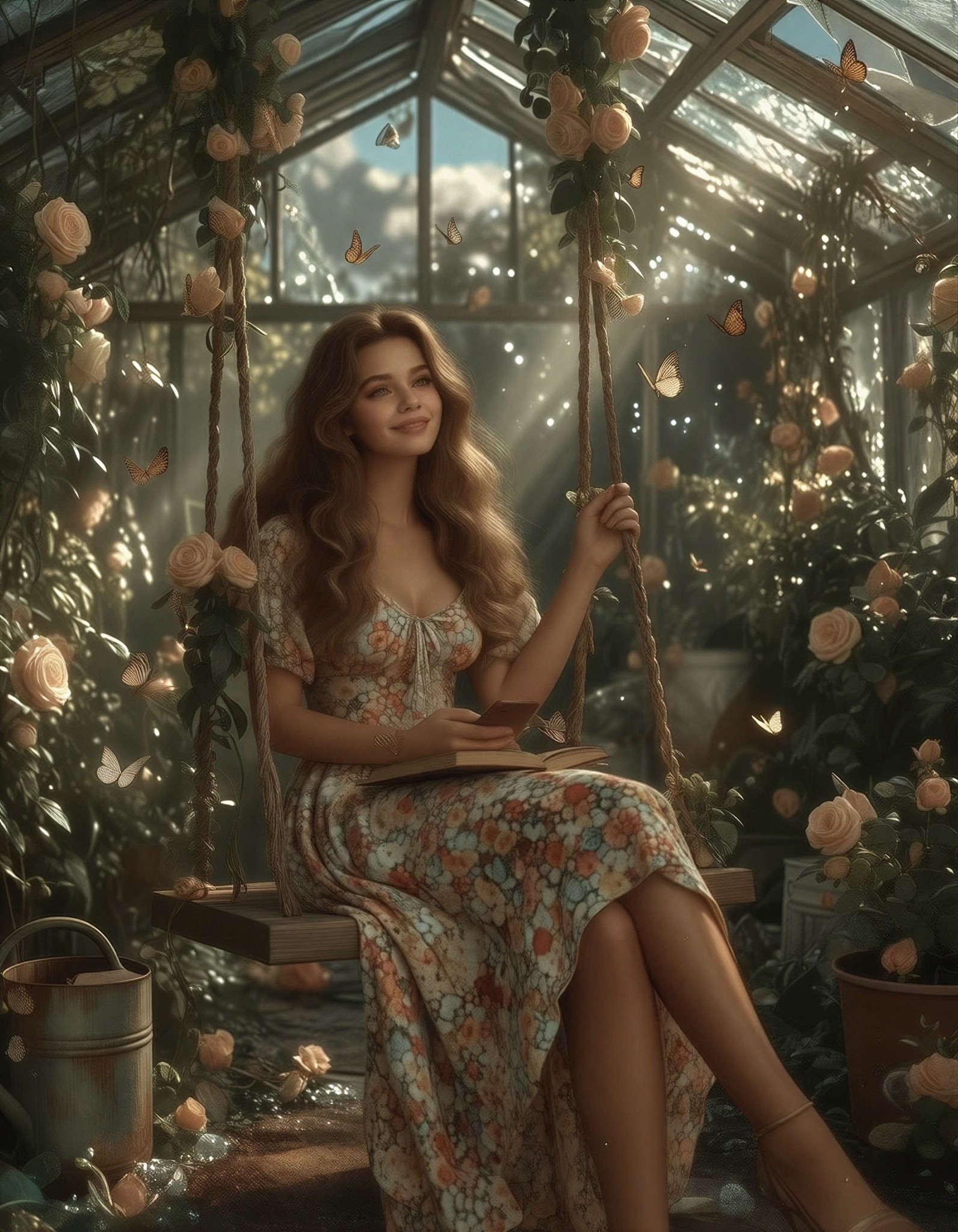 Dreamy Greenhouse Serenity — AI generated image