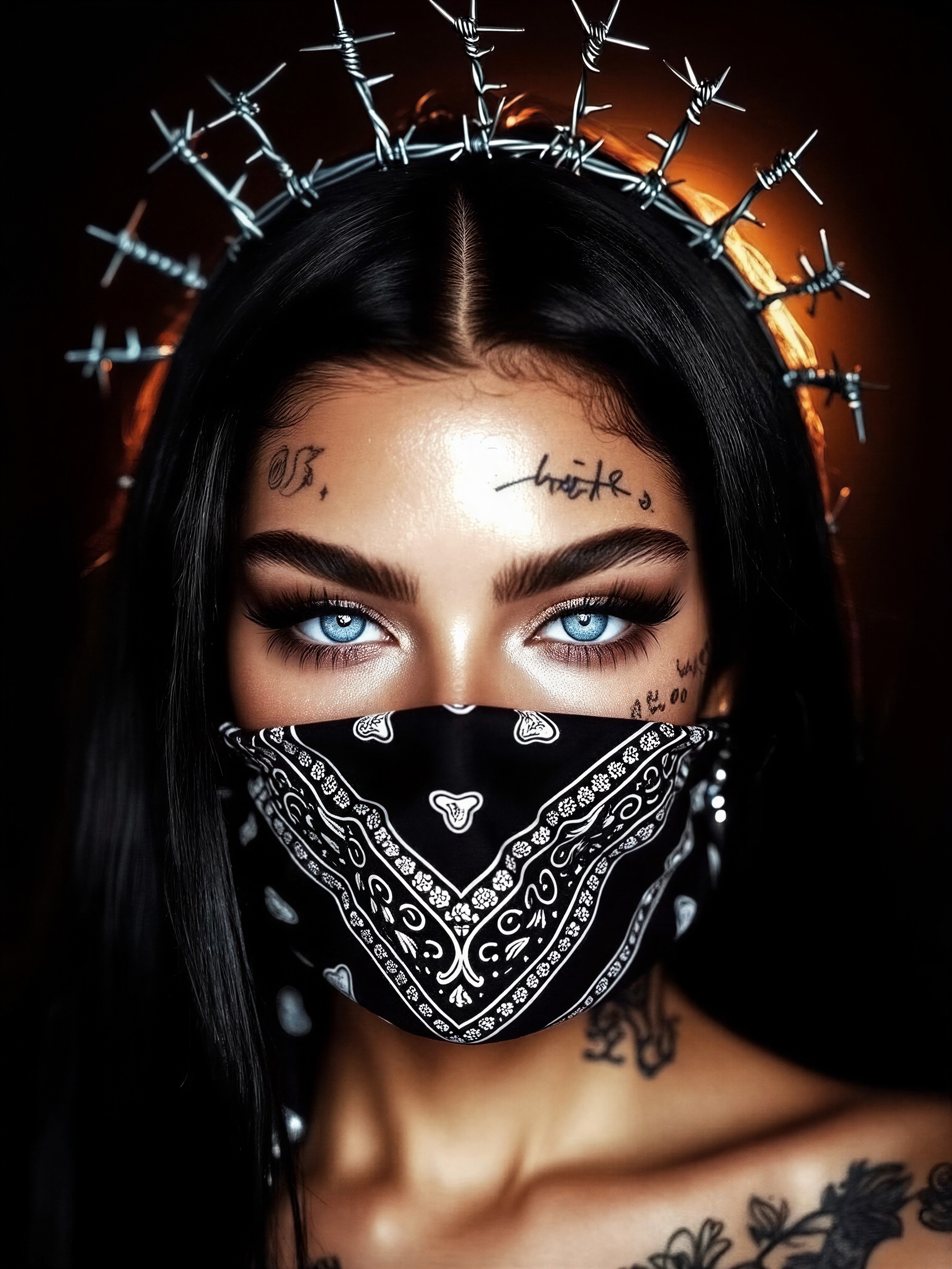 Rebellious Rebel with Barbed Wire Crown — AI generated image