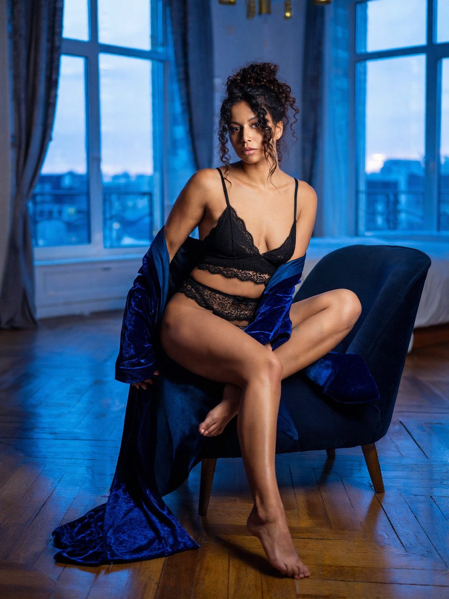 Dramatic Velvet and Lace Boudoir — AI generated image