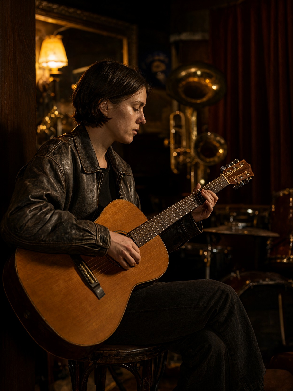 Moody Jazz Club Guitarist — AI generated image