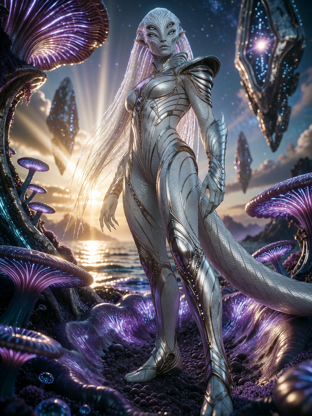Regal Alien Commander Portrait — AI generated image