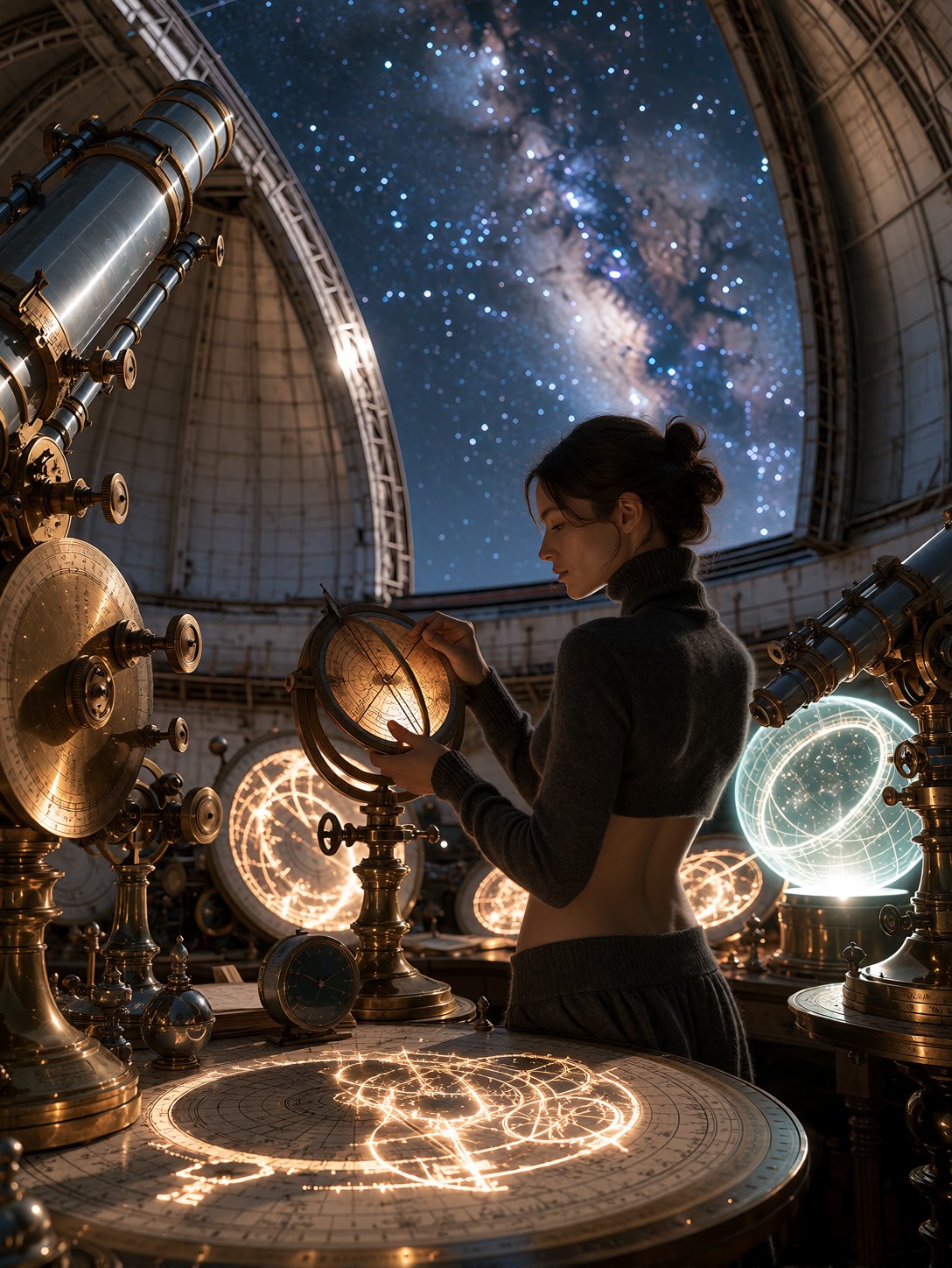 Stargazer Under Starry Milky Way — AI generated image