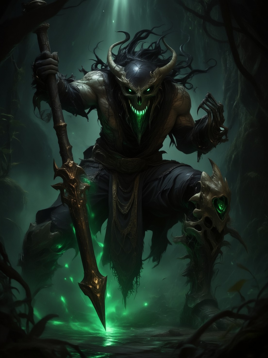 Ethereal Guardian of the Gothic Swamp — AI generated image