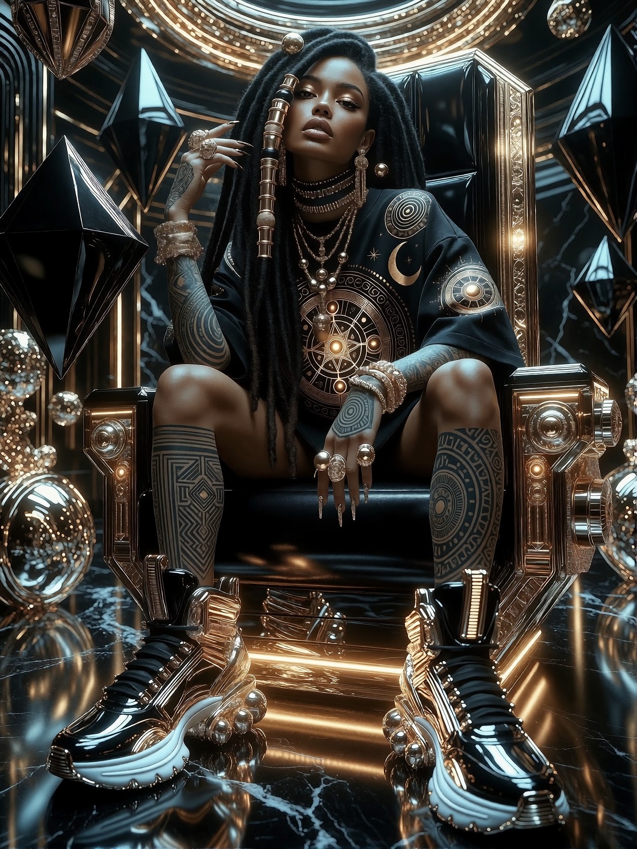 Futuristic Cyberpunk Queen — AI generated image