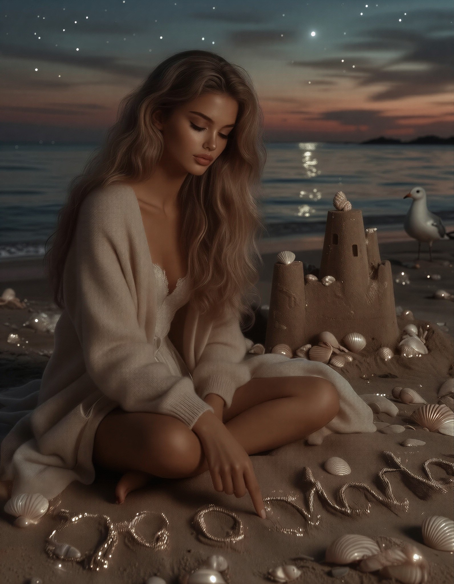 Melancholic Beach Moment — AI generated image