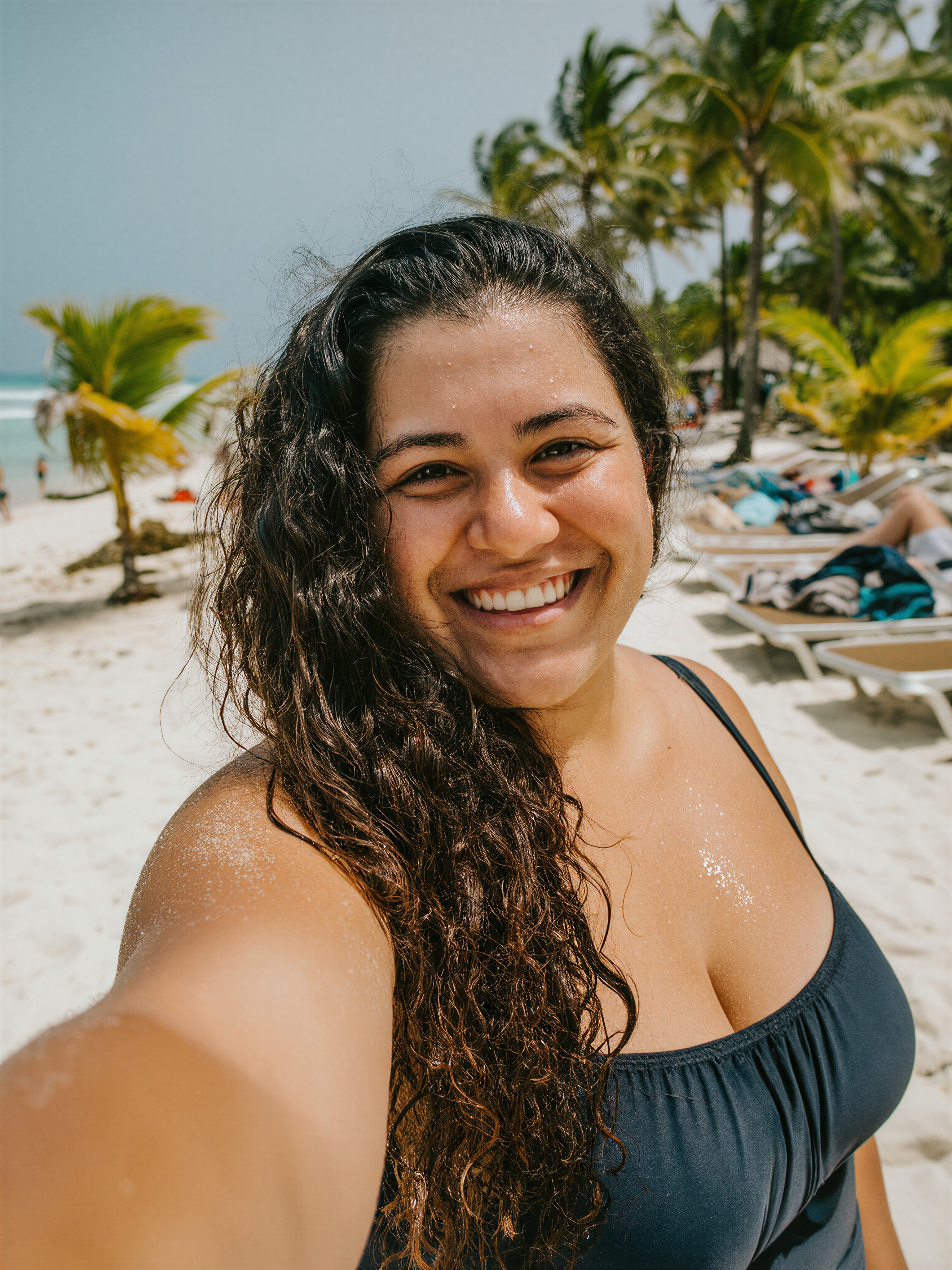Candid Beach Selfie with Natural Texture — AI generated image