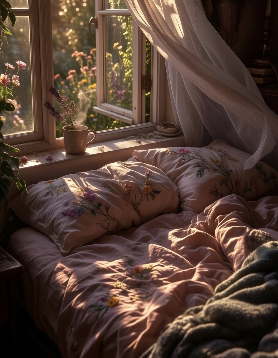 Dreamy Morning Bedroom Scene — AI generated image