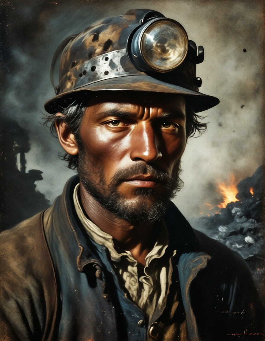 19th Century Coal Miner Portrait — AI generated image