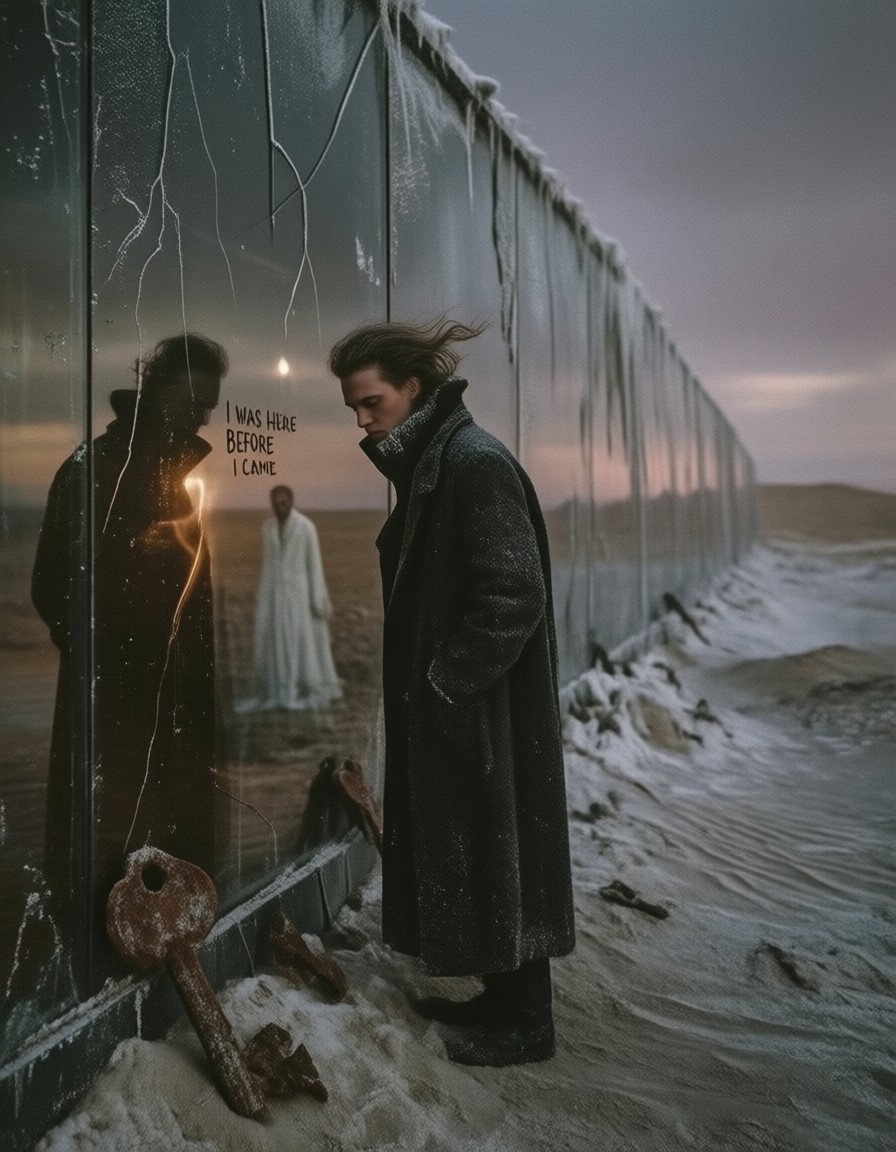 Frozen Desert Reflection — AI generated image