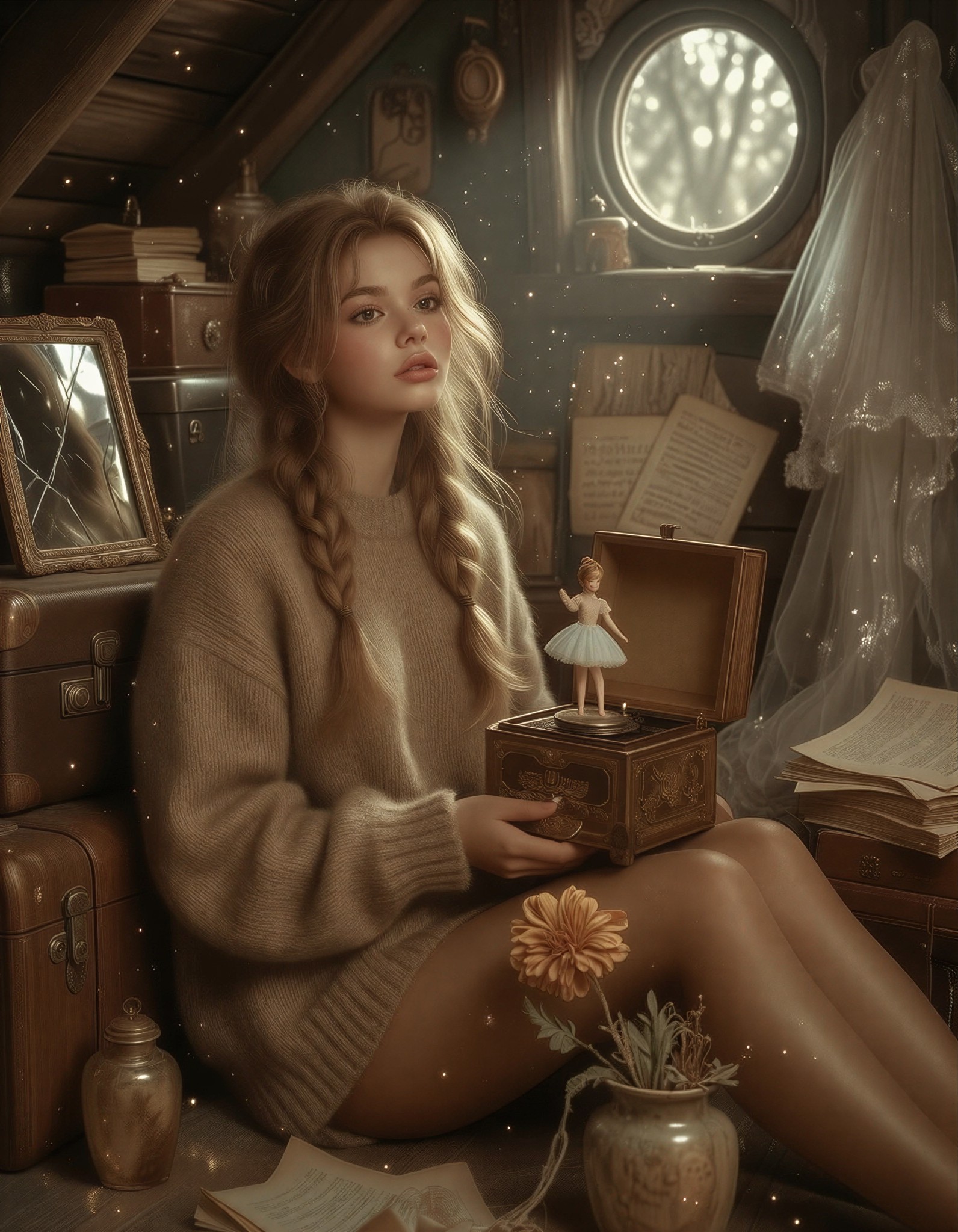 Vintage Attic Reverie — AI generated image