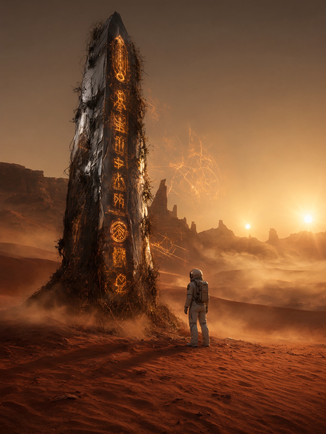 Lone Explorer On Alien Planet — AI generated image