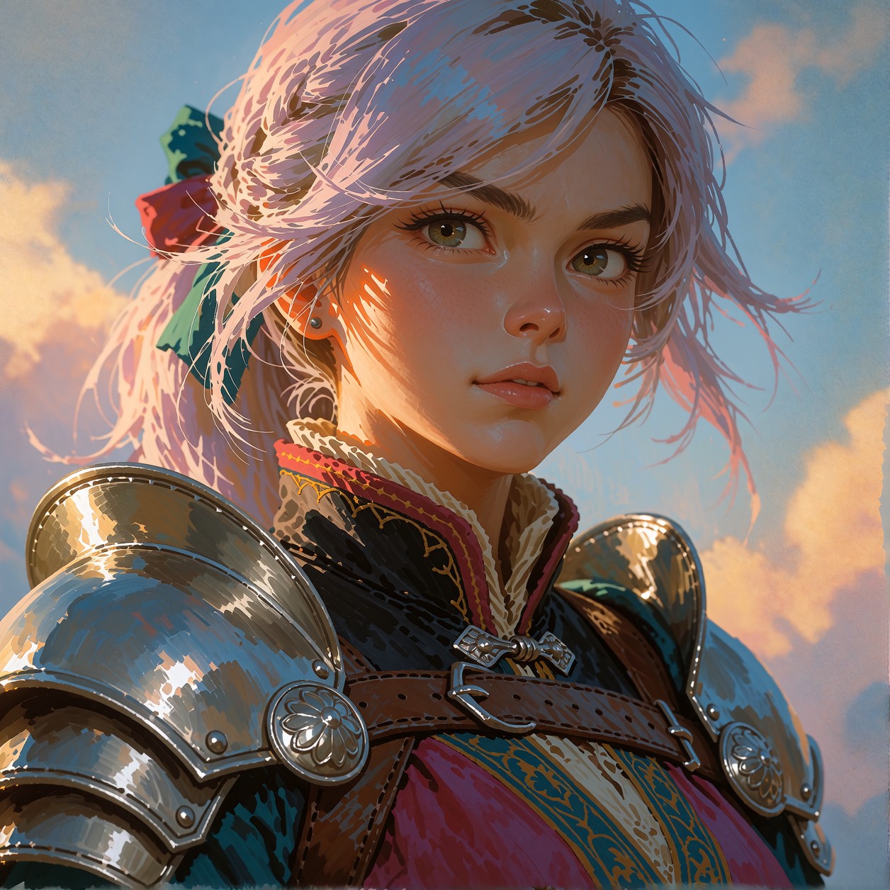 Painterly Anime Fantasy Heroine Portrait — AI generated image