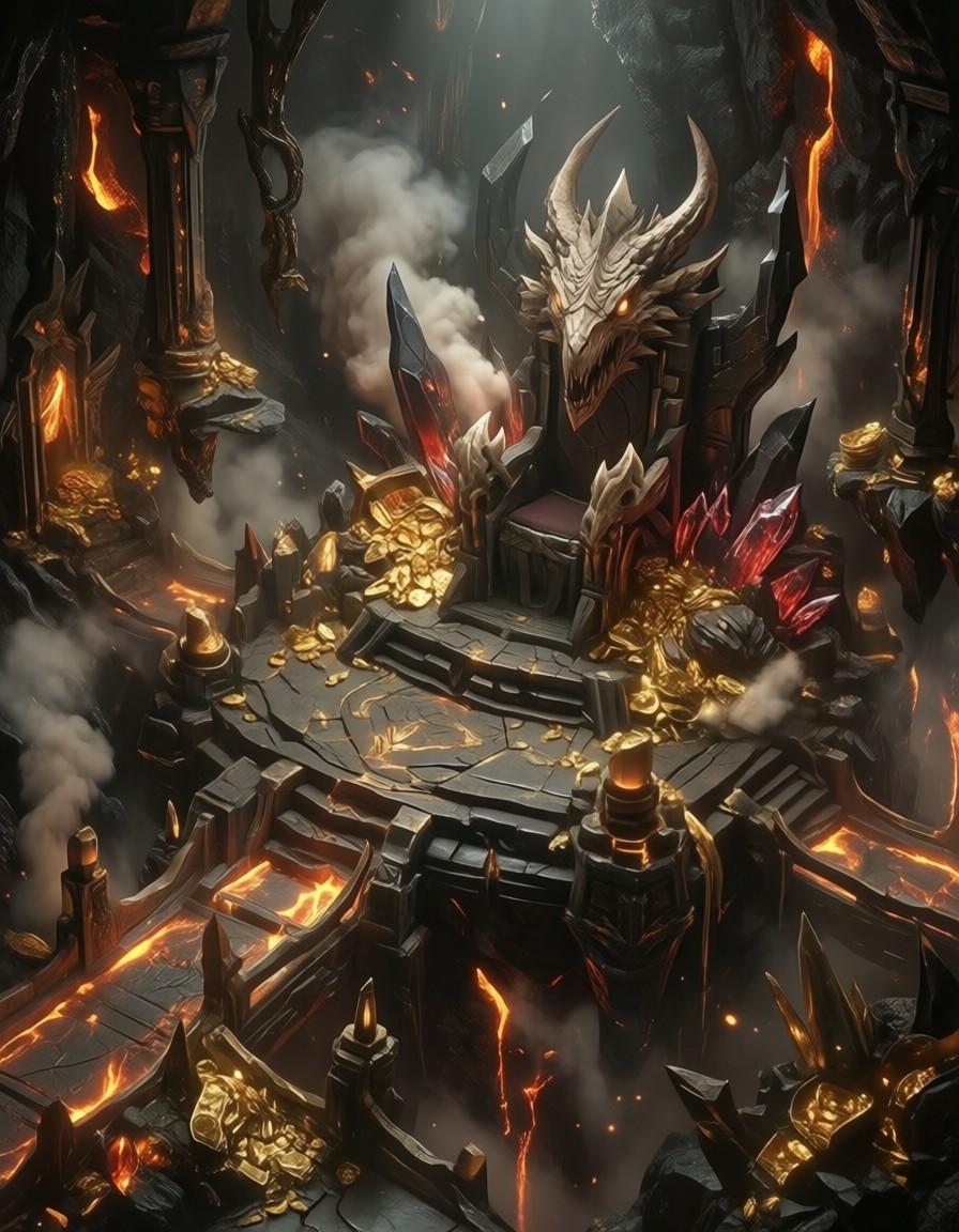 Isometric Dark Fantasy Throne Room — AI generated image