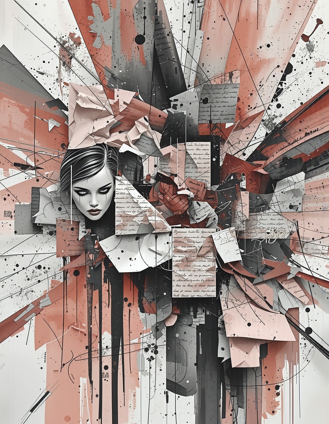 Abstract Explosion in Mixed Media — AI generated image