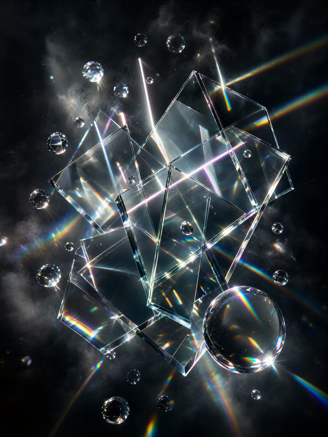 Layered Geometric Glass Prisms — AI generated image