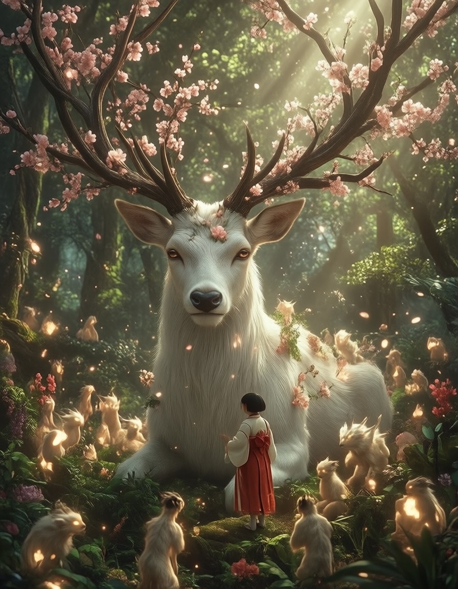 Divine Forest Spirit Encounter — AI generated image