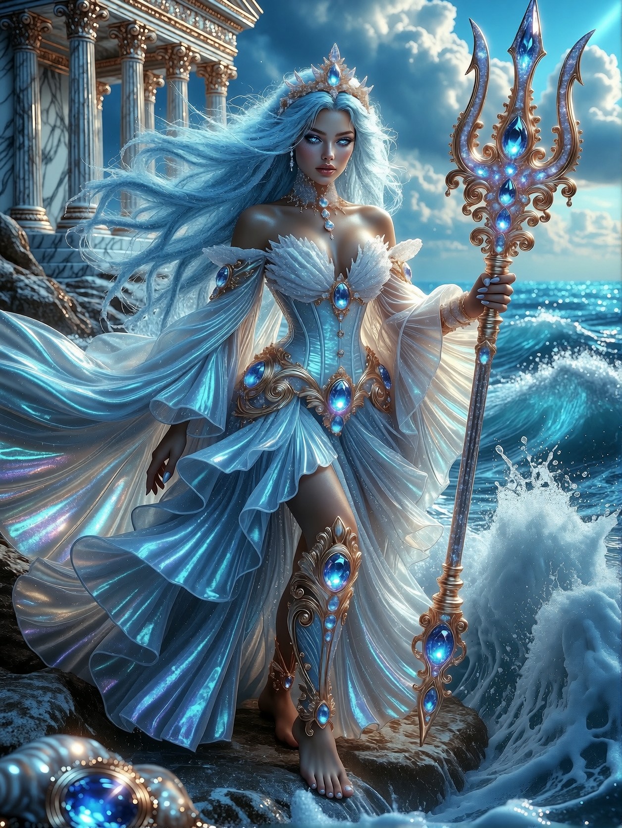 Cinematic Sea Queen in Fantasy Realm — AI generated image