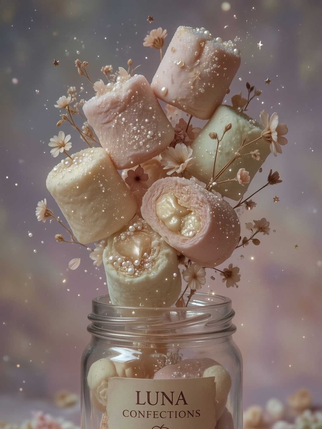 Pastel Marshmallows in Ethereal Glow — AI generated image