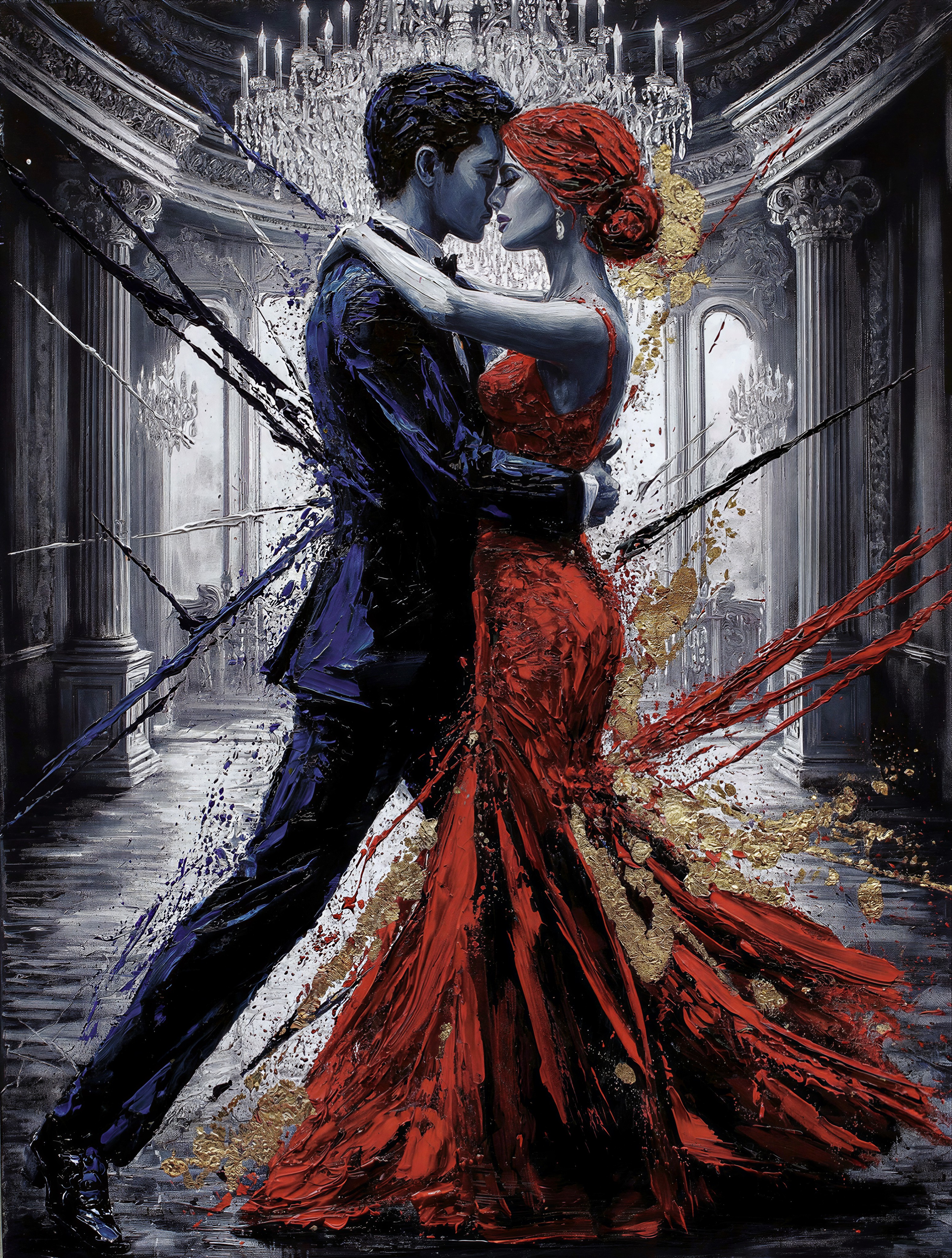 Dynamic Abstract Ballroom Waltz — AI generated image