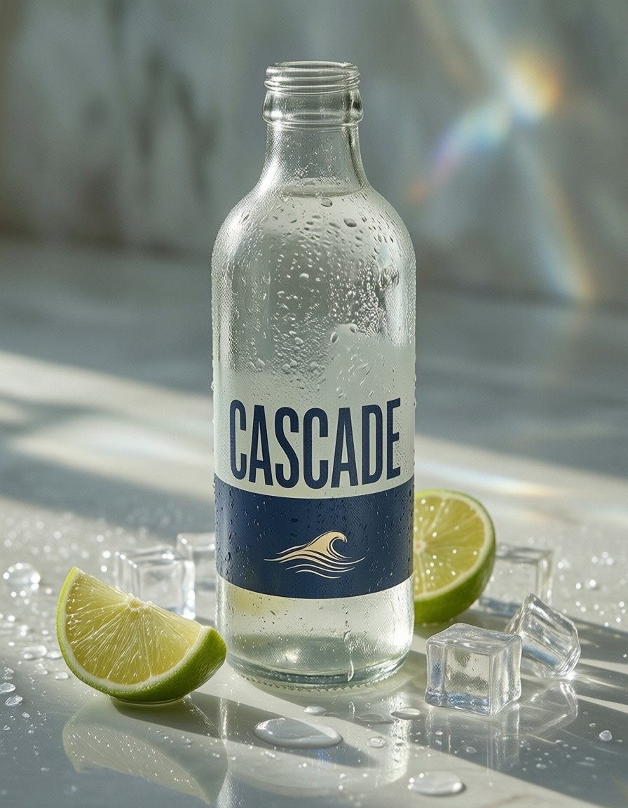 Cascade Sparkling Water Presentation — AI generated image
