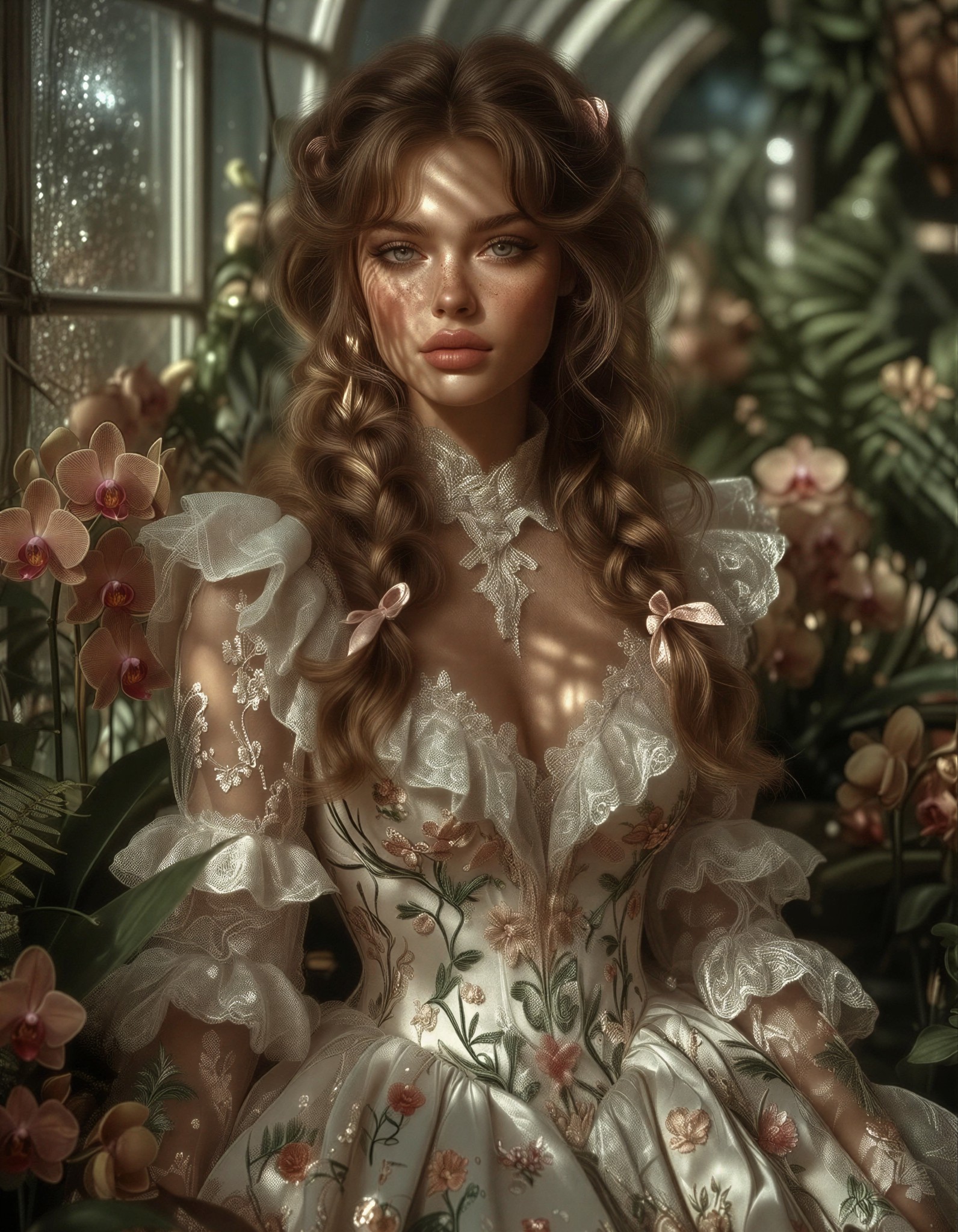 Enchanted Greenhouse Portrait — AI generated image