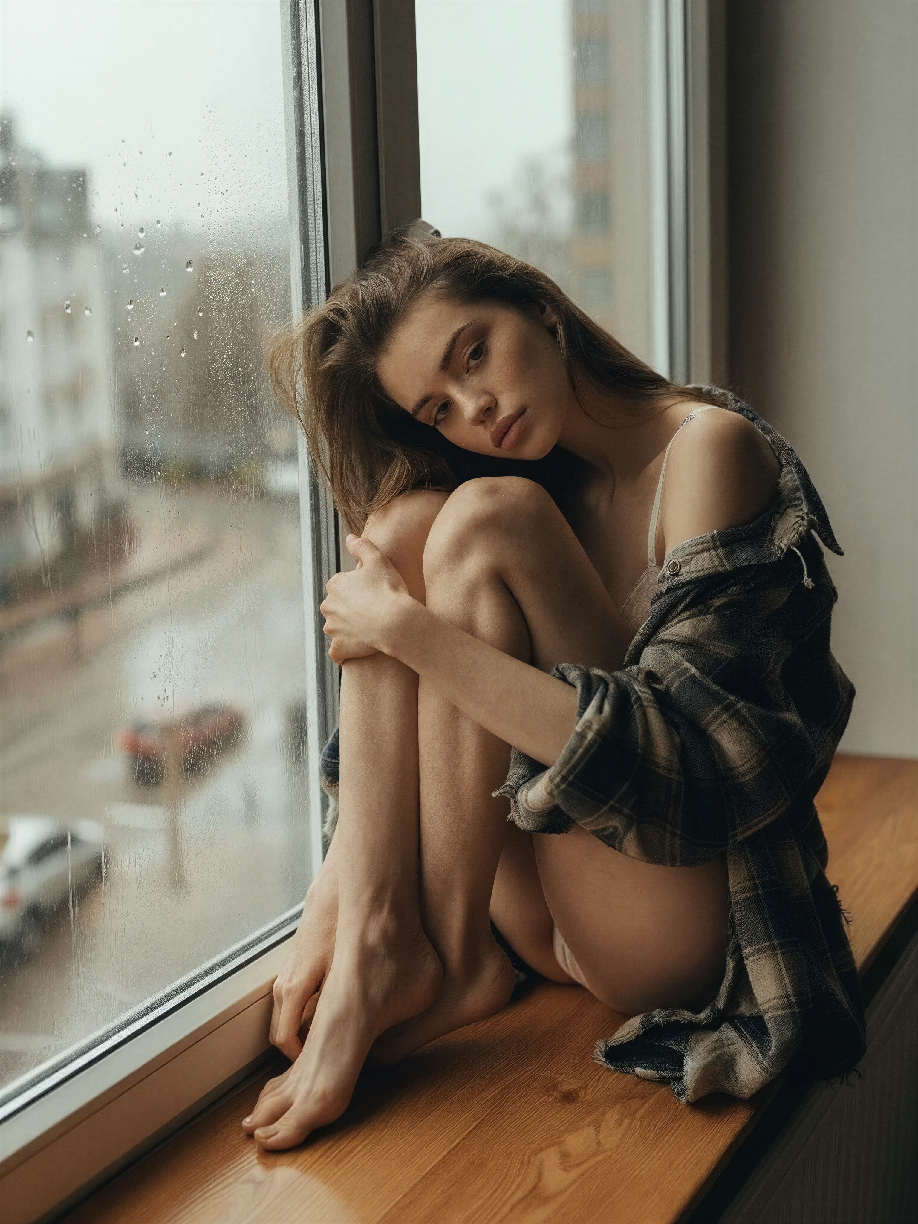 Rainy Afternoon Boudoir — AI generated image