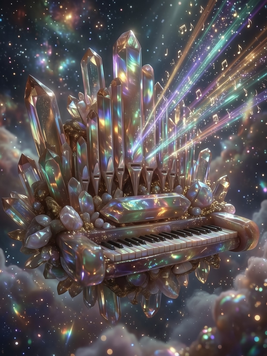 Grand Organ in Nebula Clouds — AI generated image