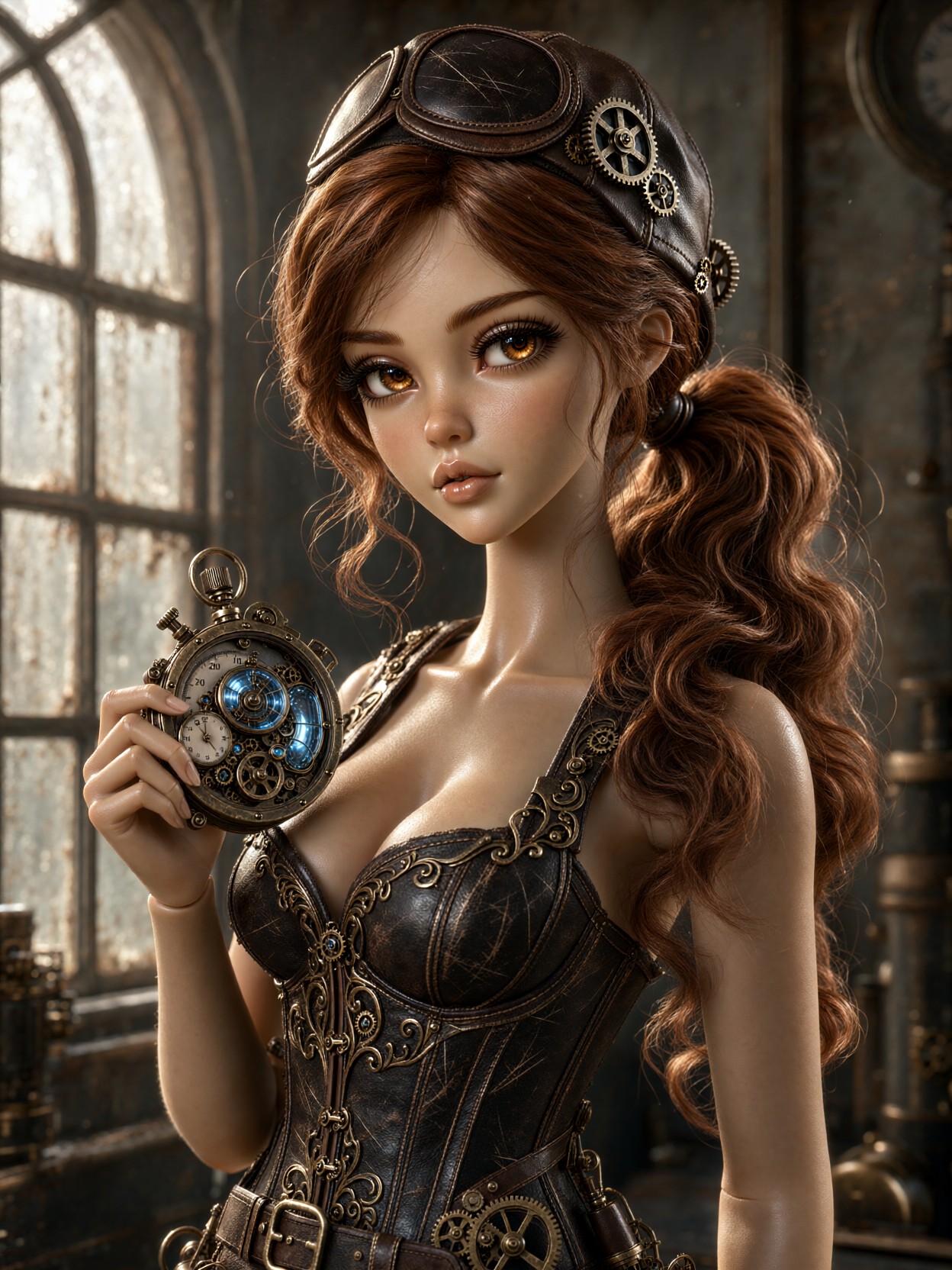 Cinematic Steampunk Doll Portrait — AI generated image