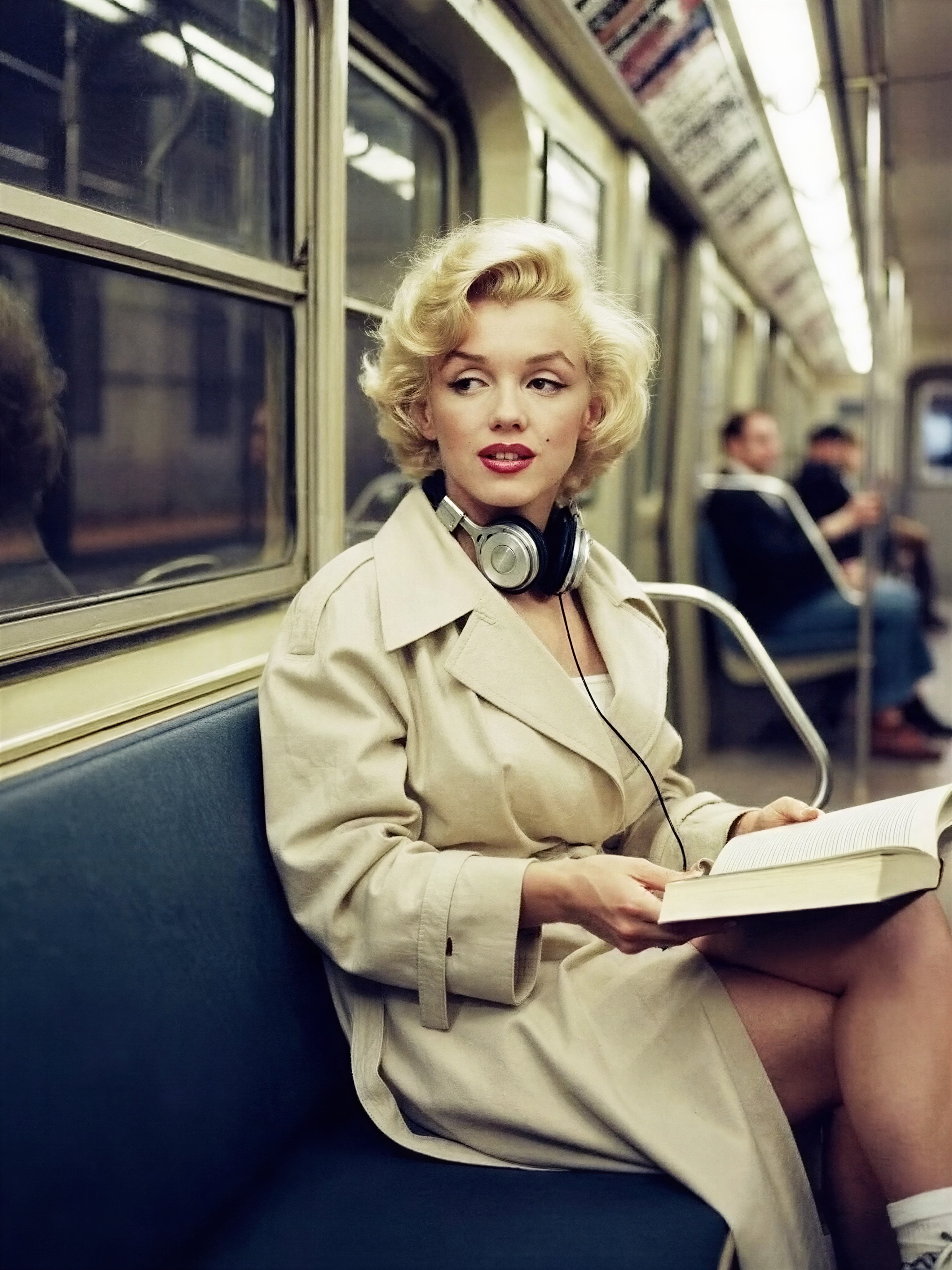 Marilyn Monroe on Subway Train — AI generated image