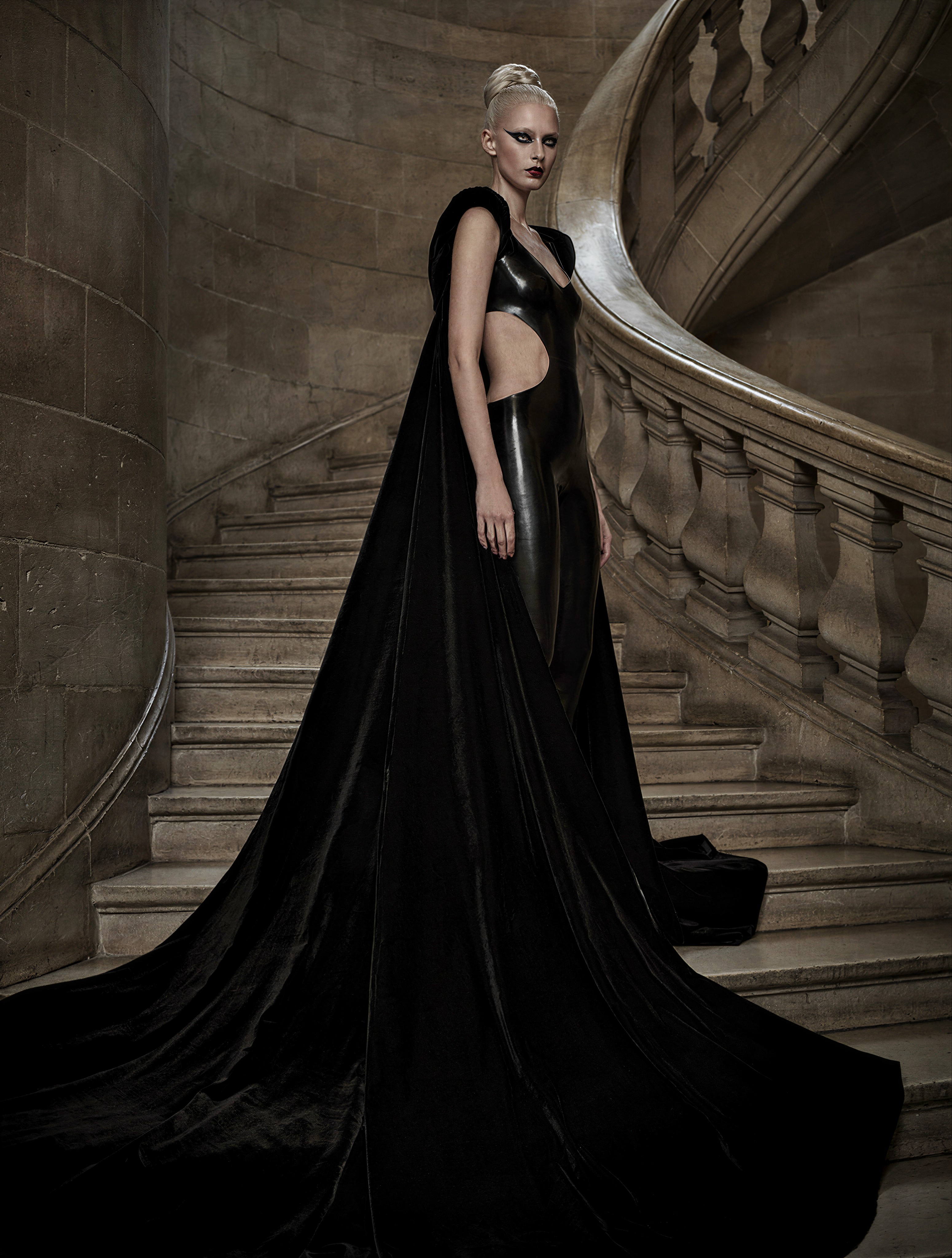 High-Fashion Gothic Editorial Portrait — AI generated image