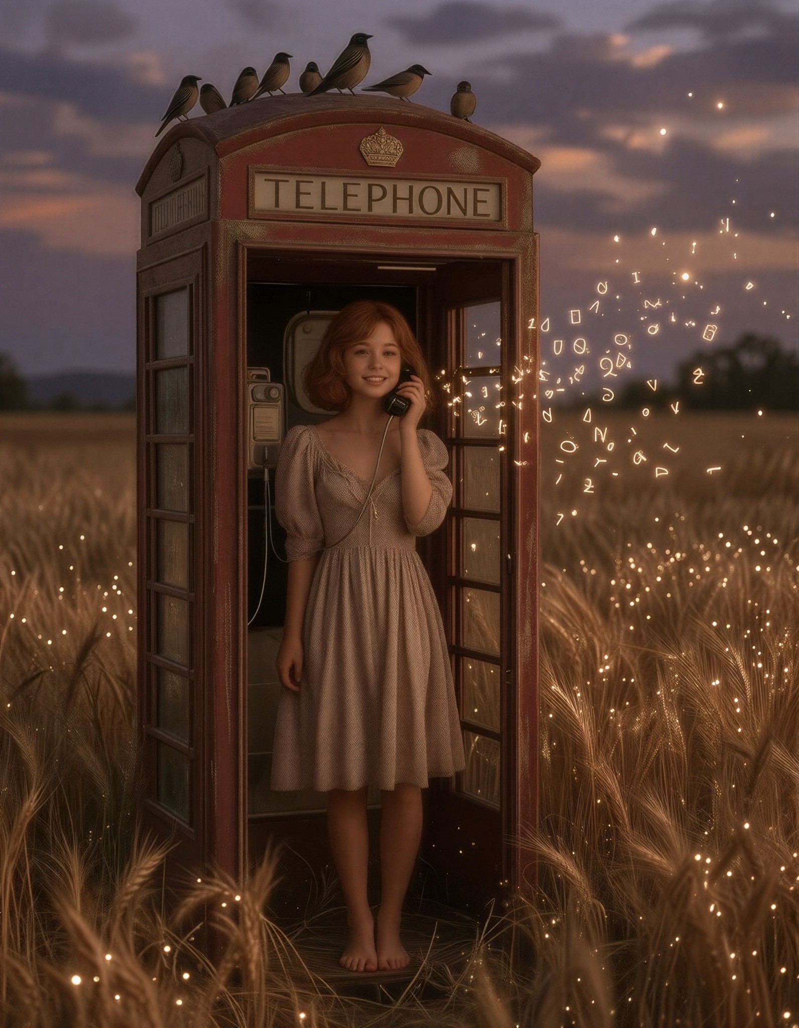 Whispers in the Dusk Booth — AI generated image