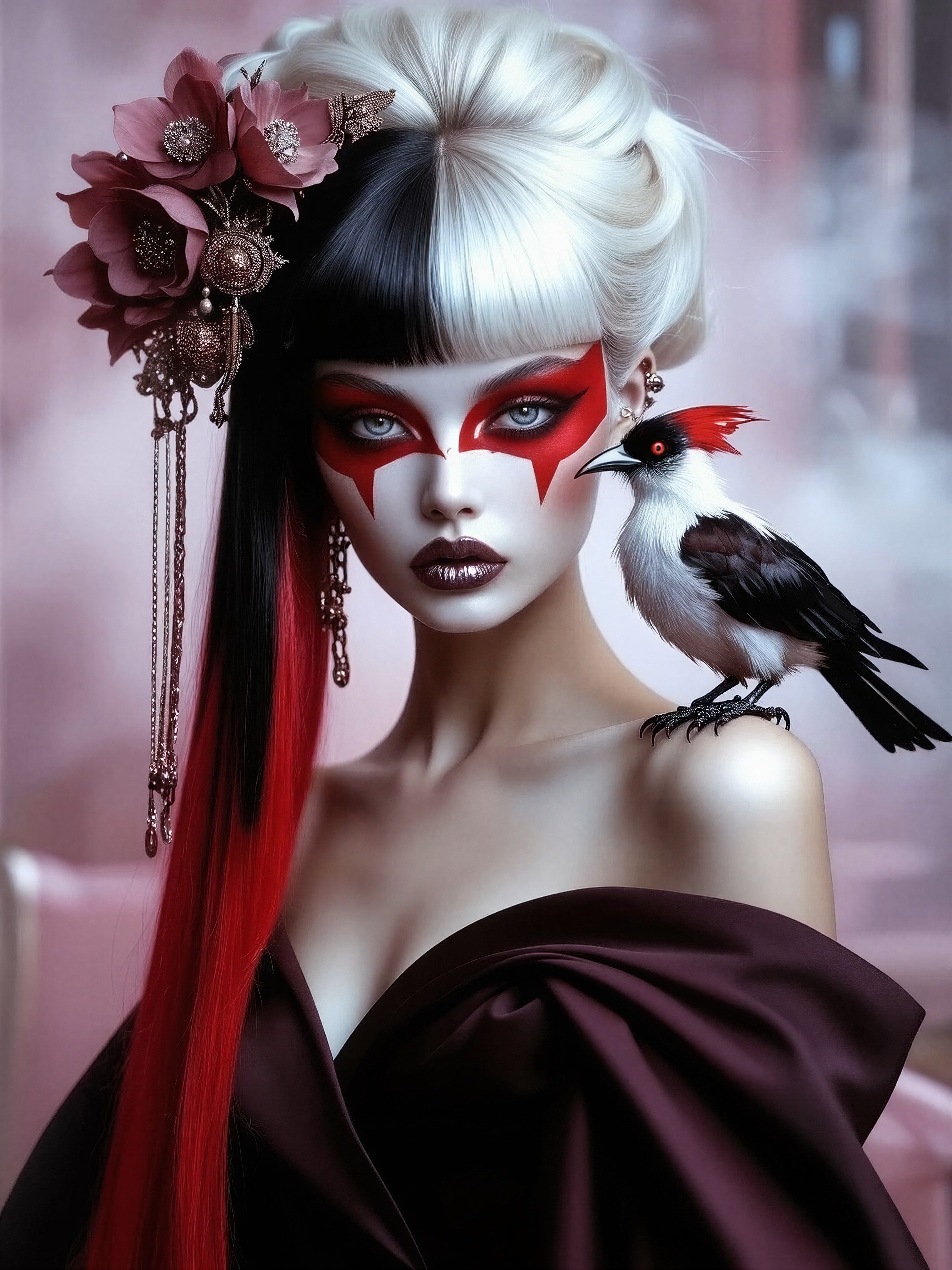 Rebellious Art Nouveau Beauty — AI generated image
