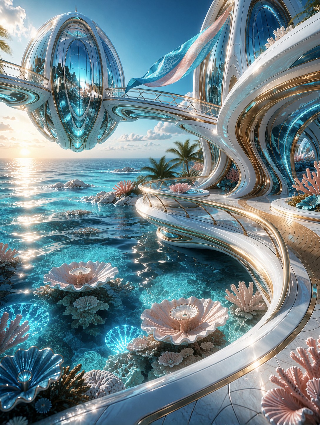 Radiant Coastal Utopia Bathed In Morning Light — AI generated image