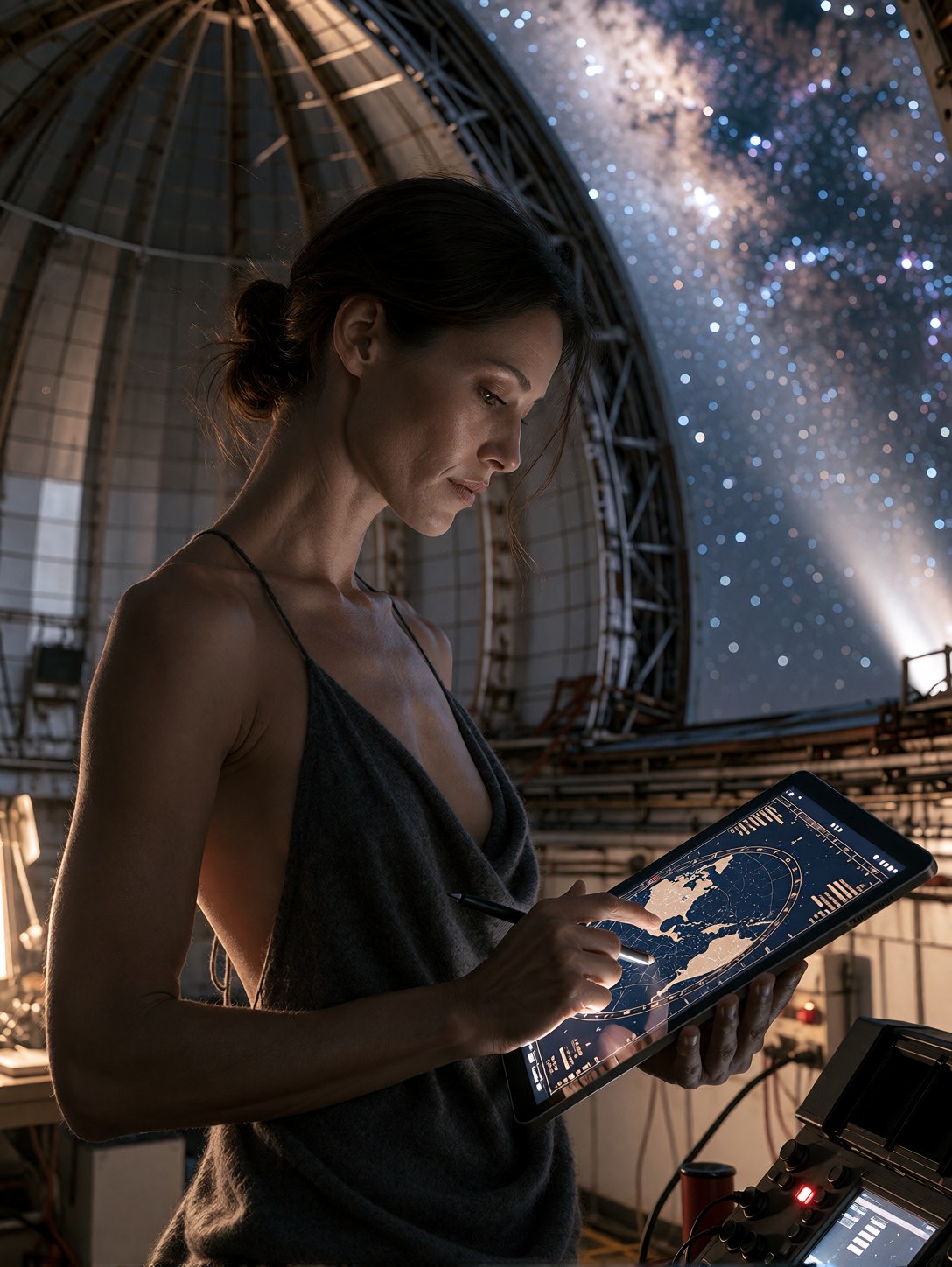 Milky Way Observatory Night Portrait — AI generated image