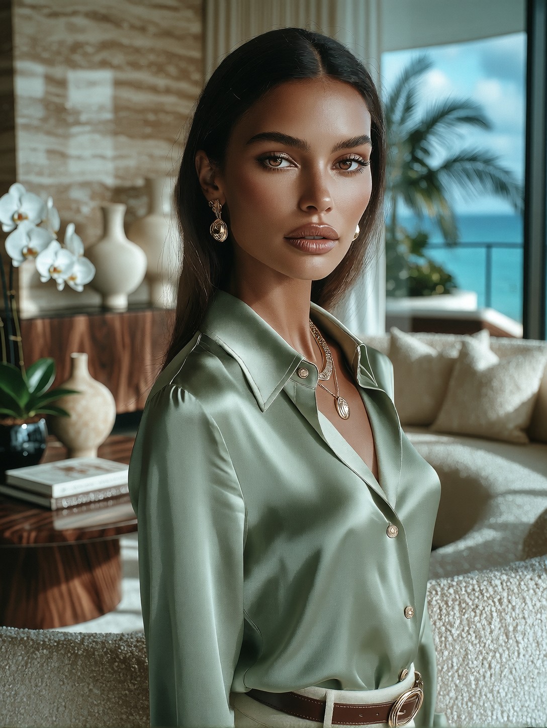 Elegant Woman In Modern Penthouse — AI generated image