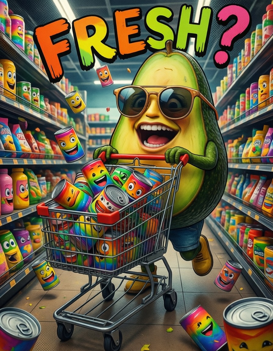 Surreal Supermarket Chaos — AI generated image