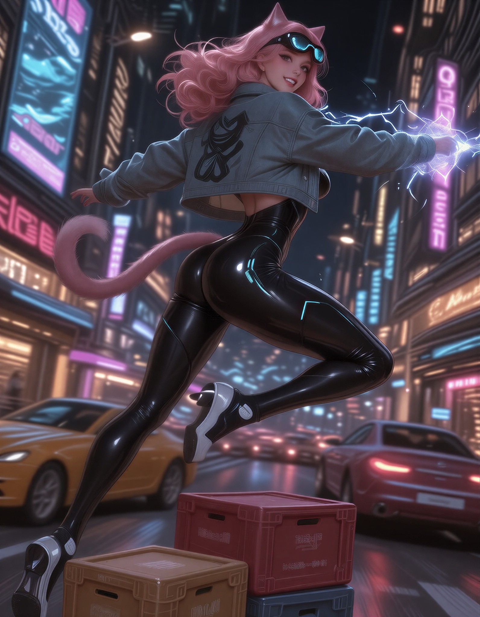 Futuristic Anime Heroine in Action — AI generated image