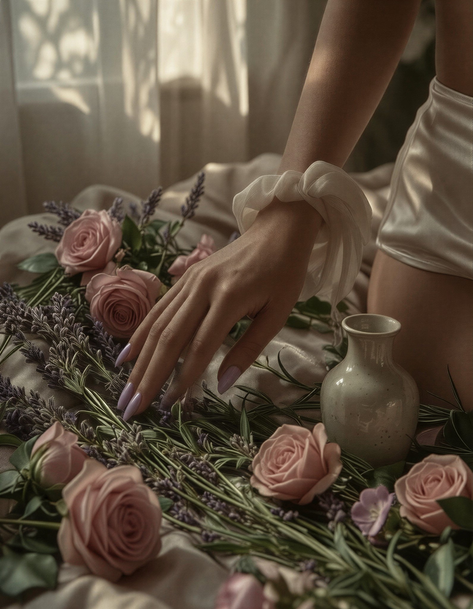 Dreamy Lavender Still Life — AI generated image