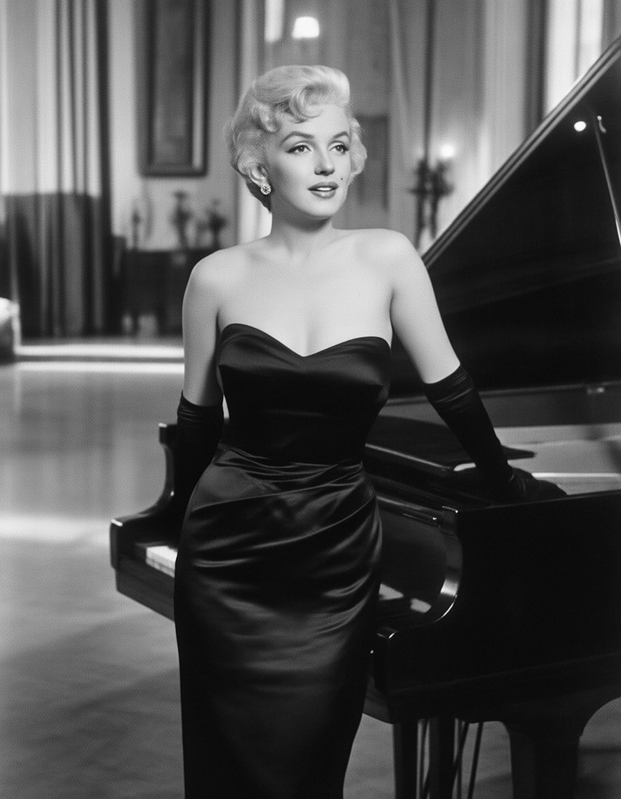 Vintage Marilyn Monroe Ballroom Glamour — AI generated image