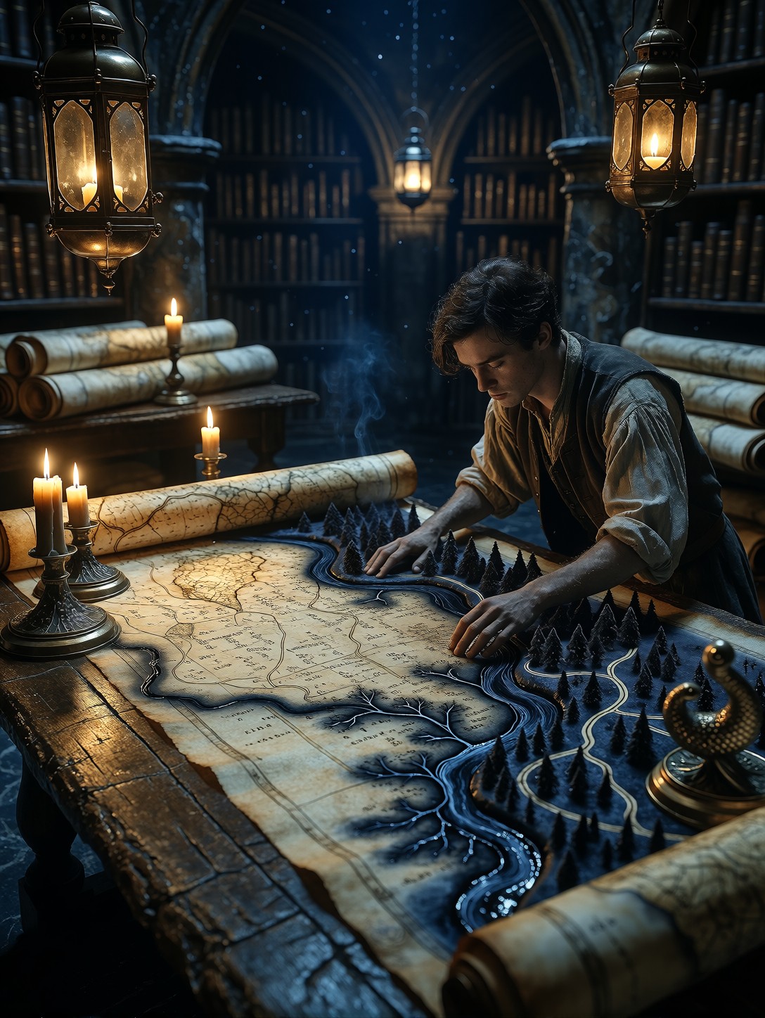 Cartographer's Living Map Discovery — AI generated image