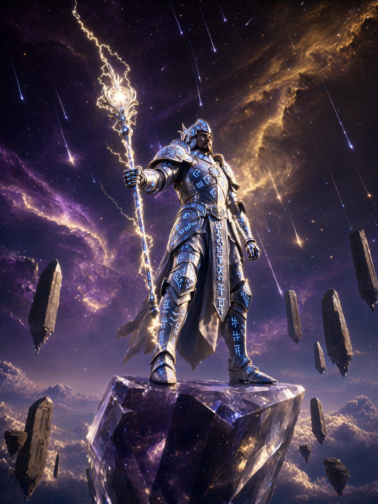 Celestial Guardian On Cosmic Shard — AI generated image