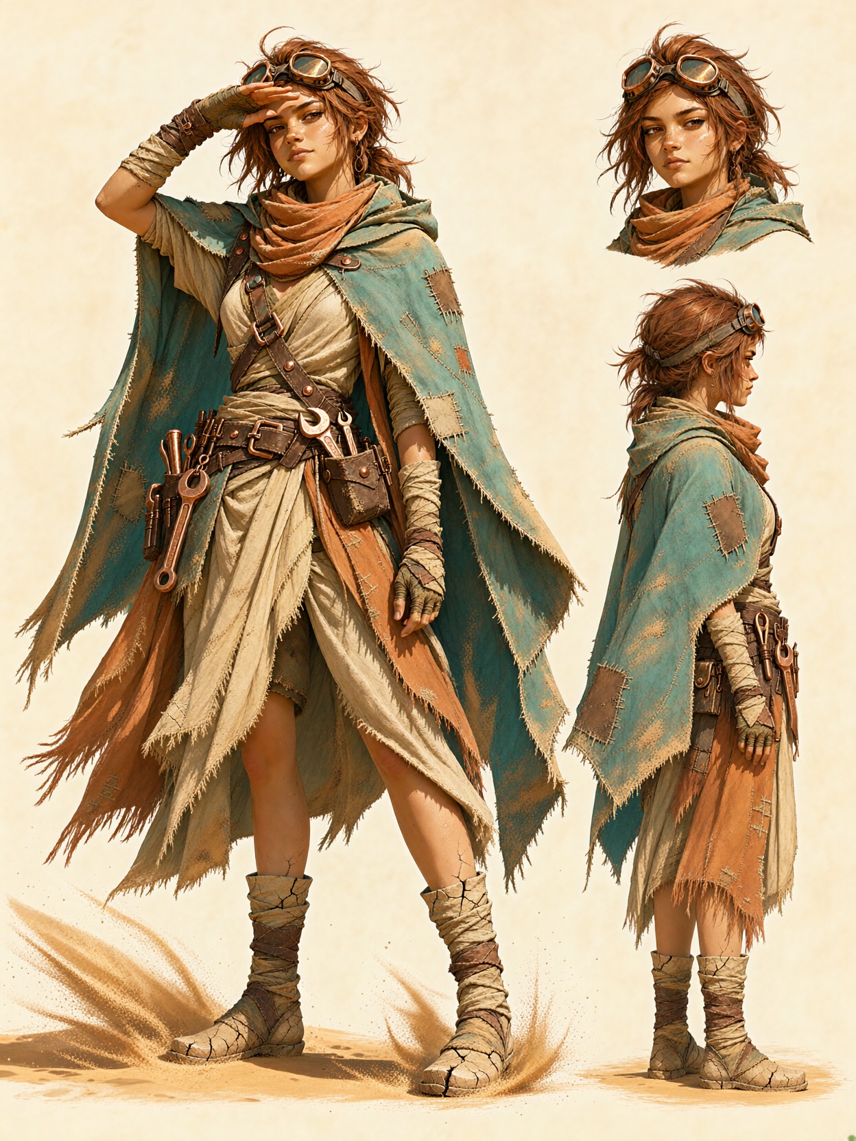 Desert Scavenger Girl Concept Art — AI generated image