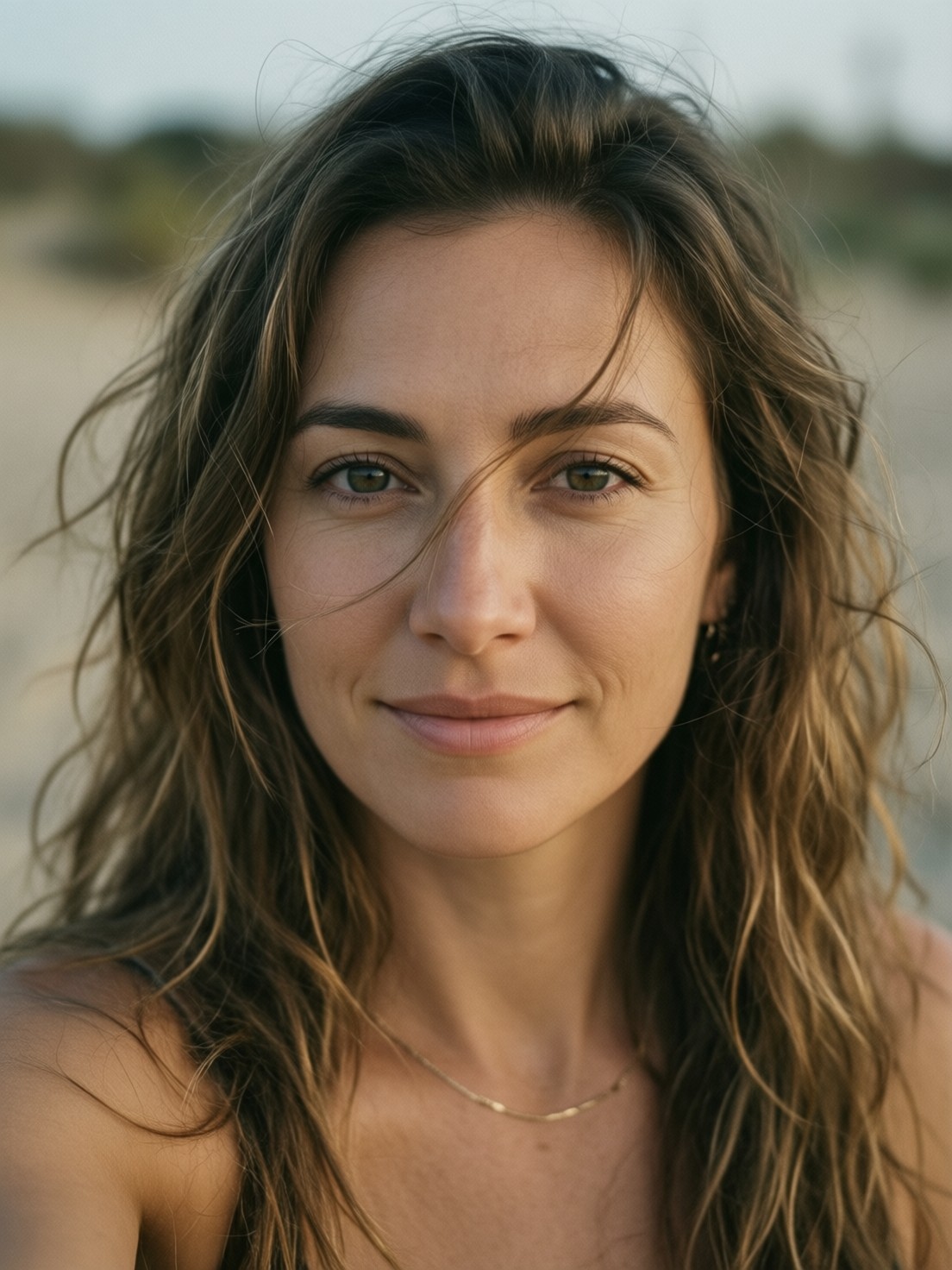 Golden Hour Beach Selfie — AI generated image