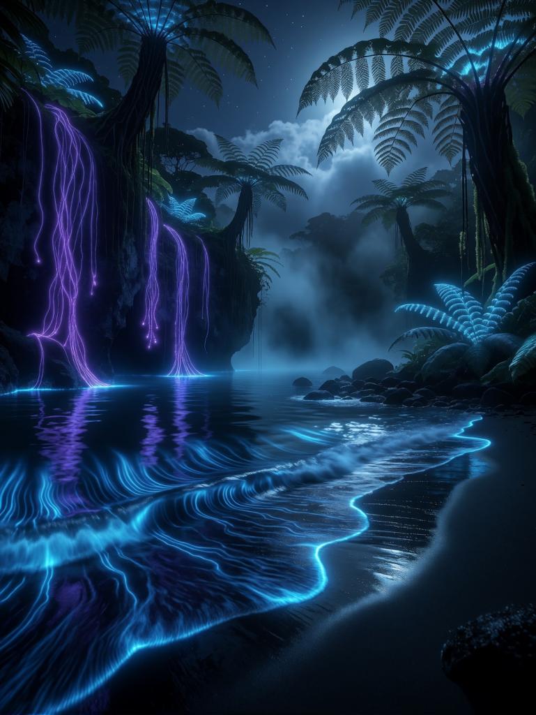 Bioluminescent Midnight Lagoon