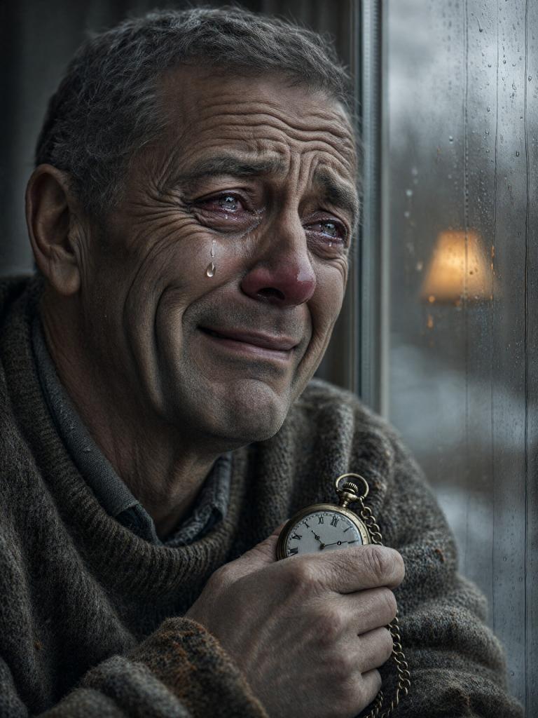 Weathered Man's Quiet Grief